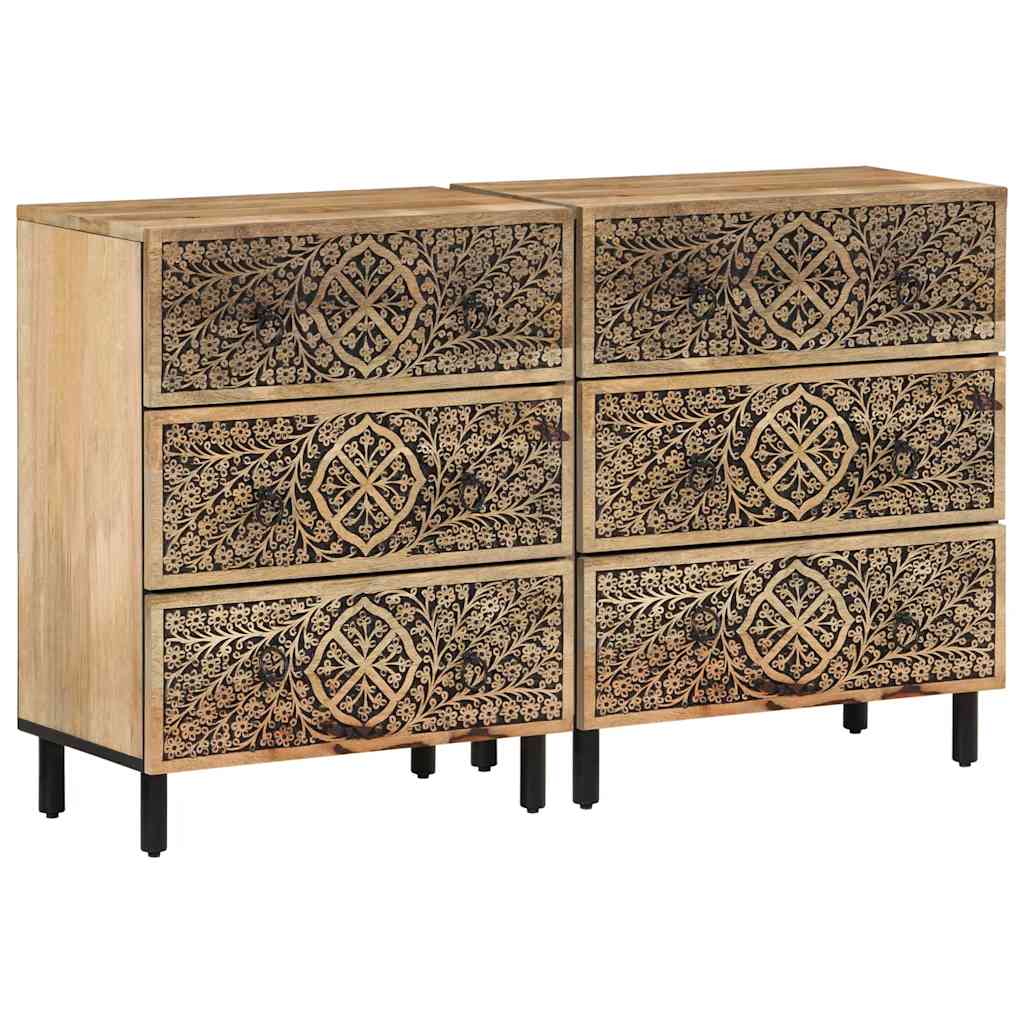 Levně vidaXL Odkládací skříňky 2 ks 60x33x75 cm masivní mangovníkové dřevo