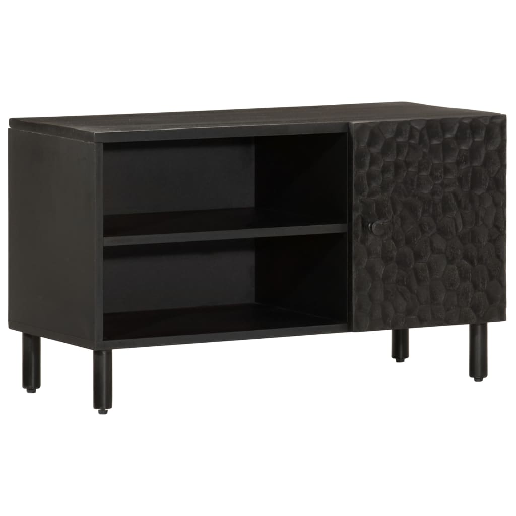 Levně vidaXL TV skříňka černá 80 x 31 x 46 cm masivní mangovníkové dřevo