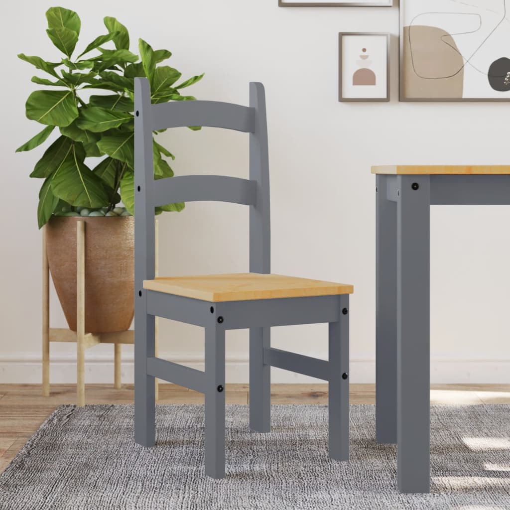 Levně vidaXL Jídelní židle 2 ks šedé 40 x 46 x 99 cm masivní borové dřevo