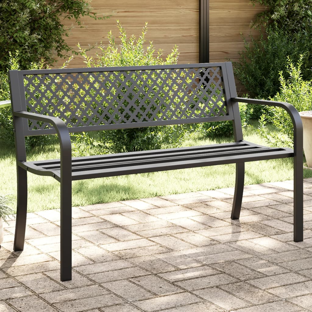 Levně vidaXL Zahradní lavice 119 cm černá ocel