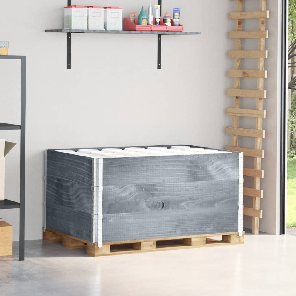 Levně vidaXL Paletové nástavce 3 ks šedé 120 x 80 cm masivní borové dřevo