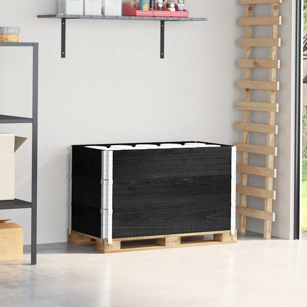 Levně vidaXL Paletové nástavce 3 ks černé 100 x 50 cm masivní borové dřevo