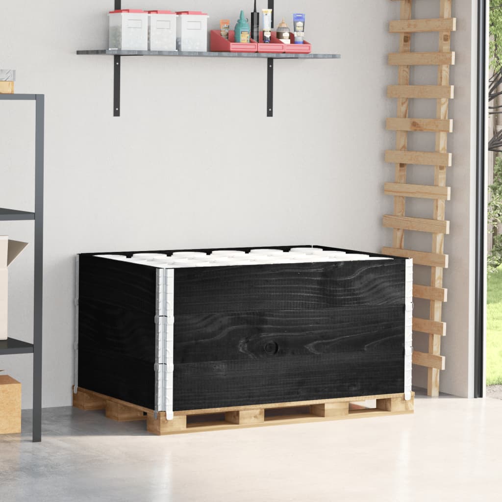 Levně vidaXL Paletové nástavce 3 ks černé 120 x 80 cm masivní borové dřevo