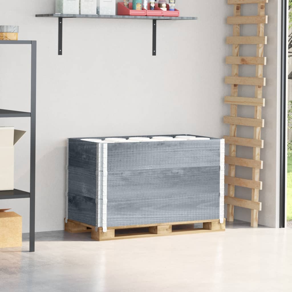 Levně vidaXL Paletové nástavce 3 ks šedé 100 x 50 cm masivní borové dřevo