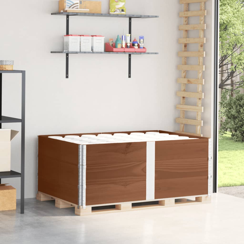 Levně vidaXL Paletové nástavce 3 ks hnědé 150 x 100 cm masivní borové dřevo