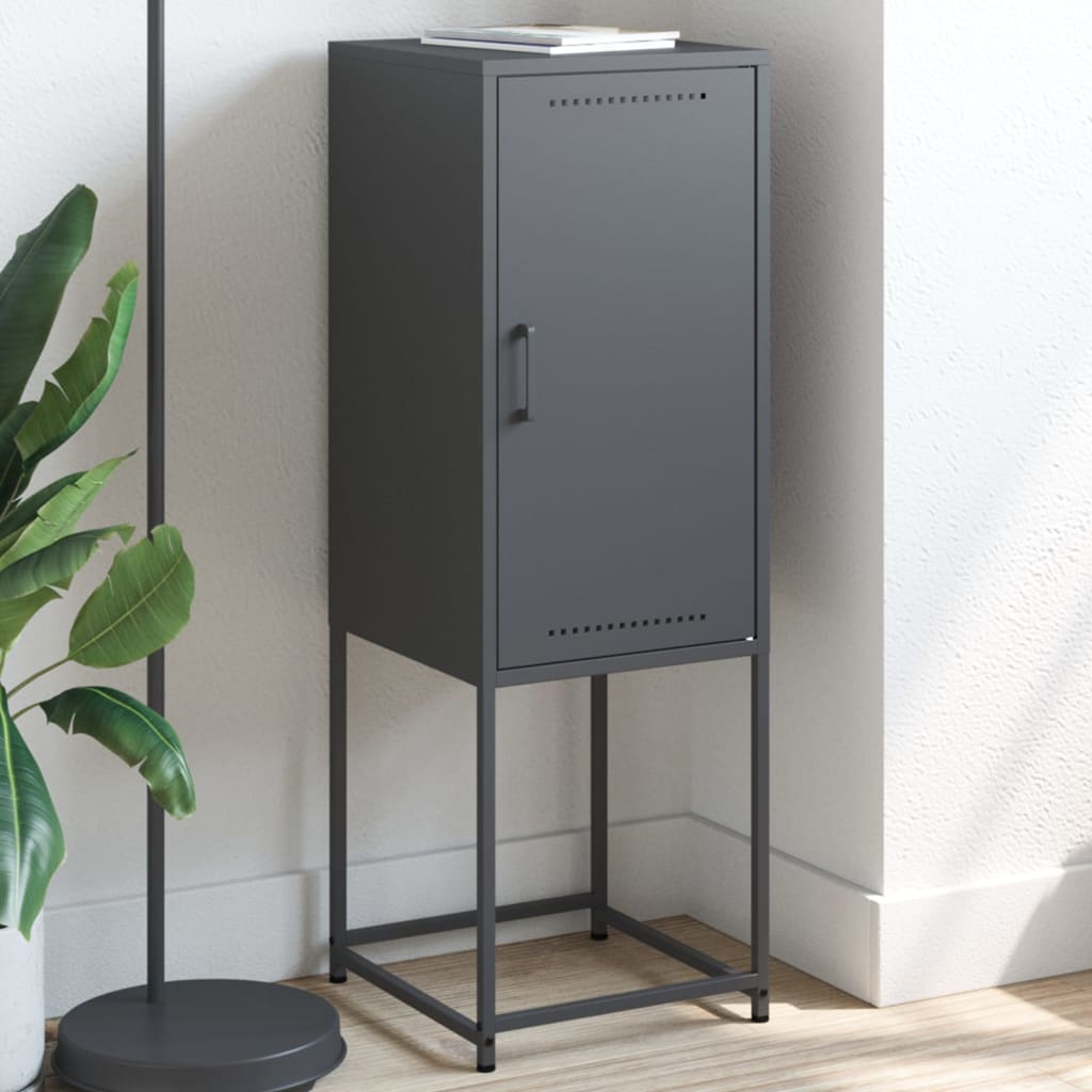Levně vidaXL Skříň highboard antracitová 36 x 39 x 107 cm ocel