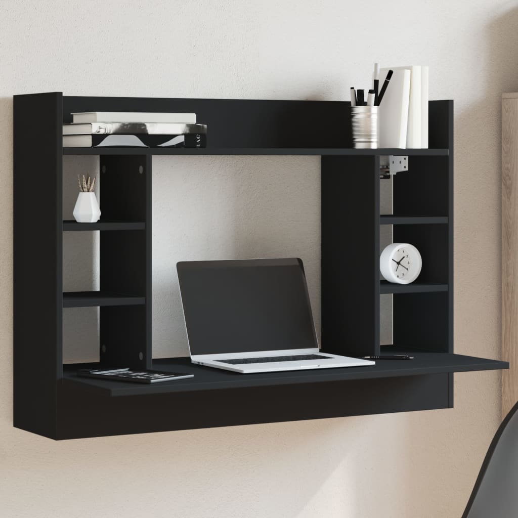 Levně vidaXL Nástěnný psací stůl černý 105 x 48 x 75 cm kompozitní dřevo