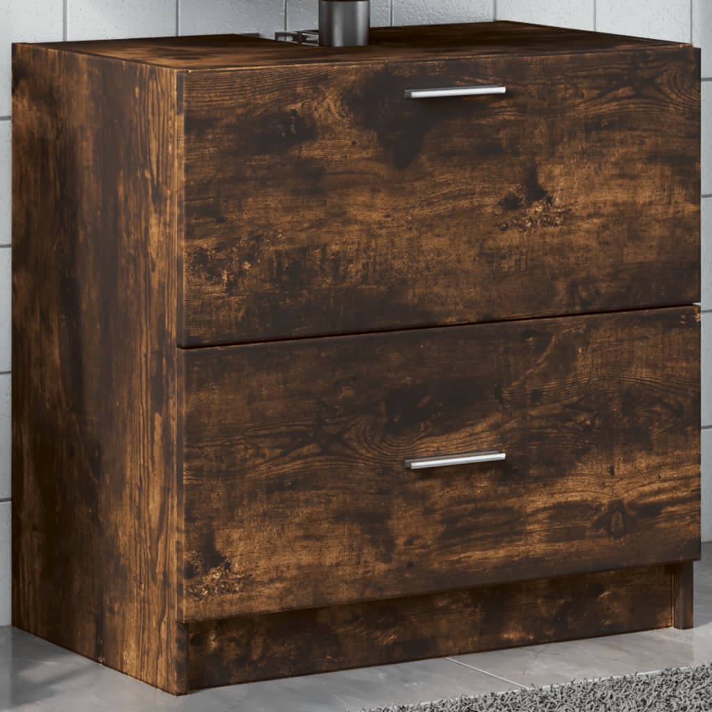 Levně vidaXL Skříňka pod umyvadlo kouřový dub 59x37x59 cm kompozitní dřevo