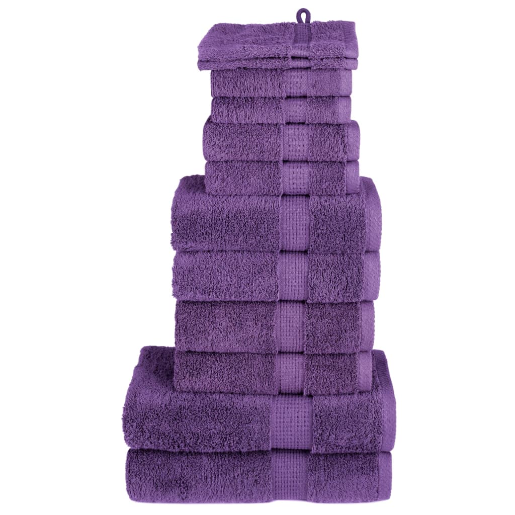 Levně vidaXL 12dílná sada ručníků Premium SOLUND fialová 600 g/m²