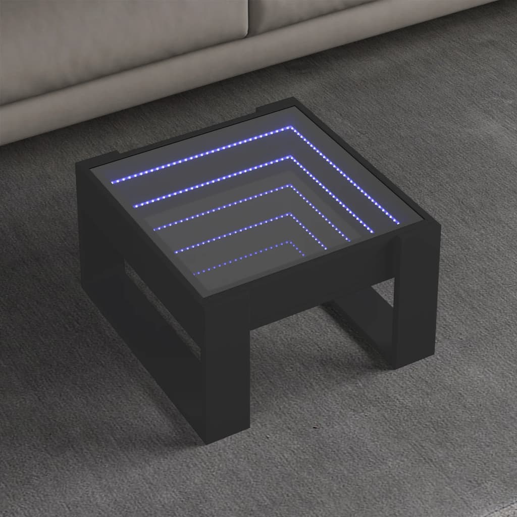 Levně vidaXL Konferenční stolek s Infinity LED černý 50 x 53 x 30 cm