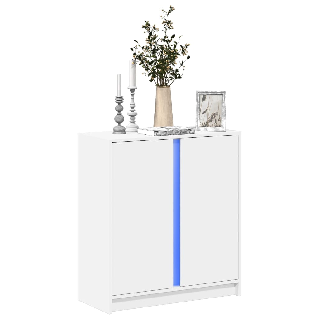 Levně vidaXL Příborník s LED bílý 77 x 34 x 85 cm kompozitní dřevo