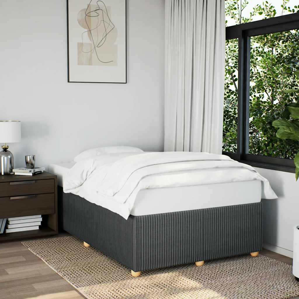 Levně vidaXL Rám postele bez matrace tmavě šedá 120 x 200 cm textil