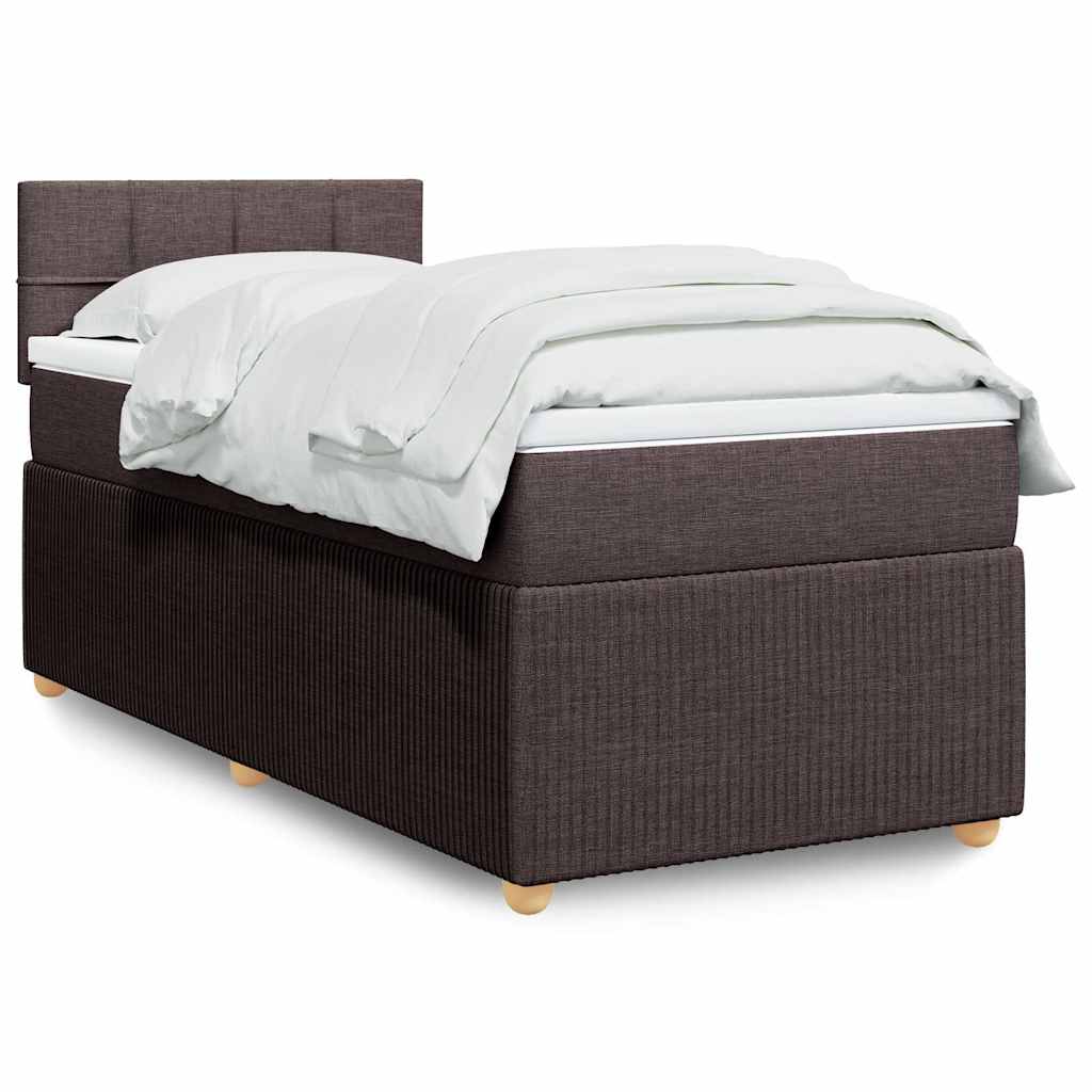Levně vidaXL Box spring postel s matrací tmavě hnědá 80x200 cm textil