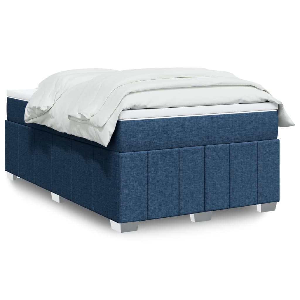 Levně vidaXL Box spring postel s matrací modrá 120x200 cm textil