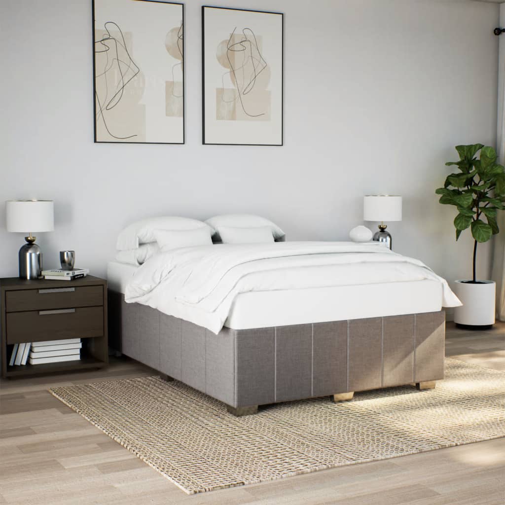 Levně vidaXL Rám postele bez matrace taupe 140 x 190 cm textil
