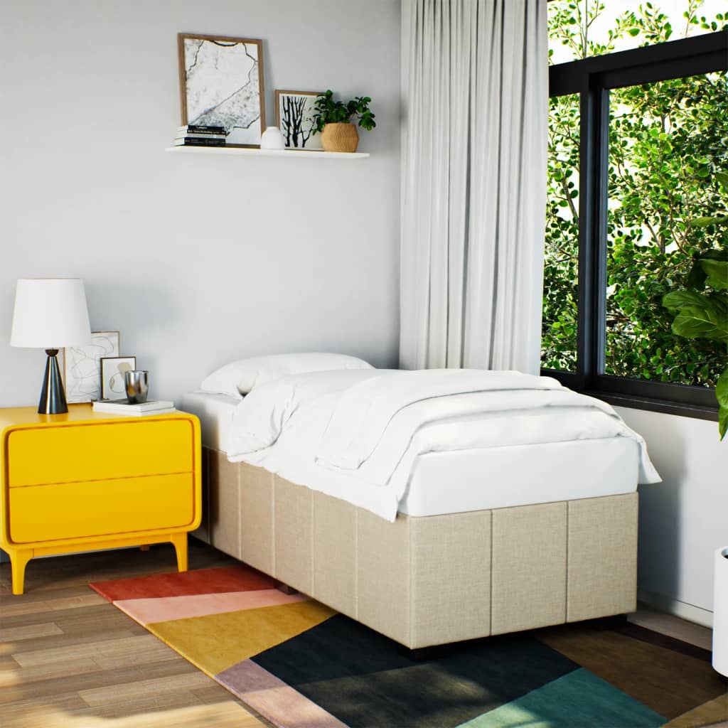 Levně vidaXL Rám postele bez matrací krémově 90x190 cm textil