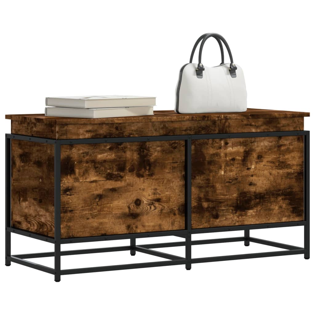 Levně vidaXL Úložný box s víkem kouřový dub 100x40x51,5 cm kompozitní dřevo
