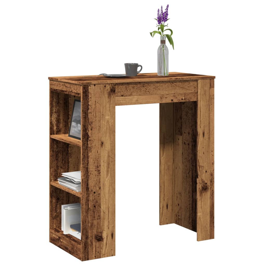 Levně vidaXL Barový stůl s regály old wood 95x47x103,5 cm kompozitní dřevo