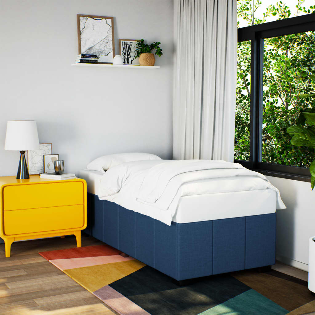 Levně vidaXL Rám postele bez matrací modrá 90x200 cm textil