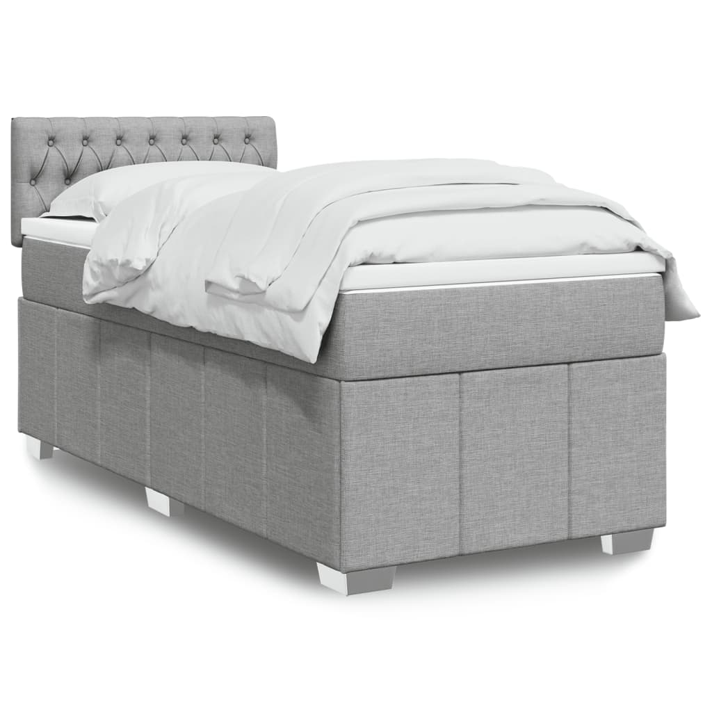 Levně vidaXL Box spring postel s matrací světle šedá 90x190 cm textil