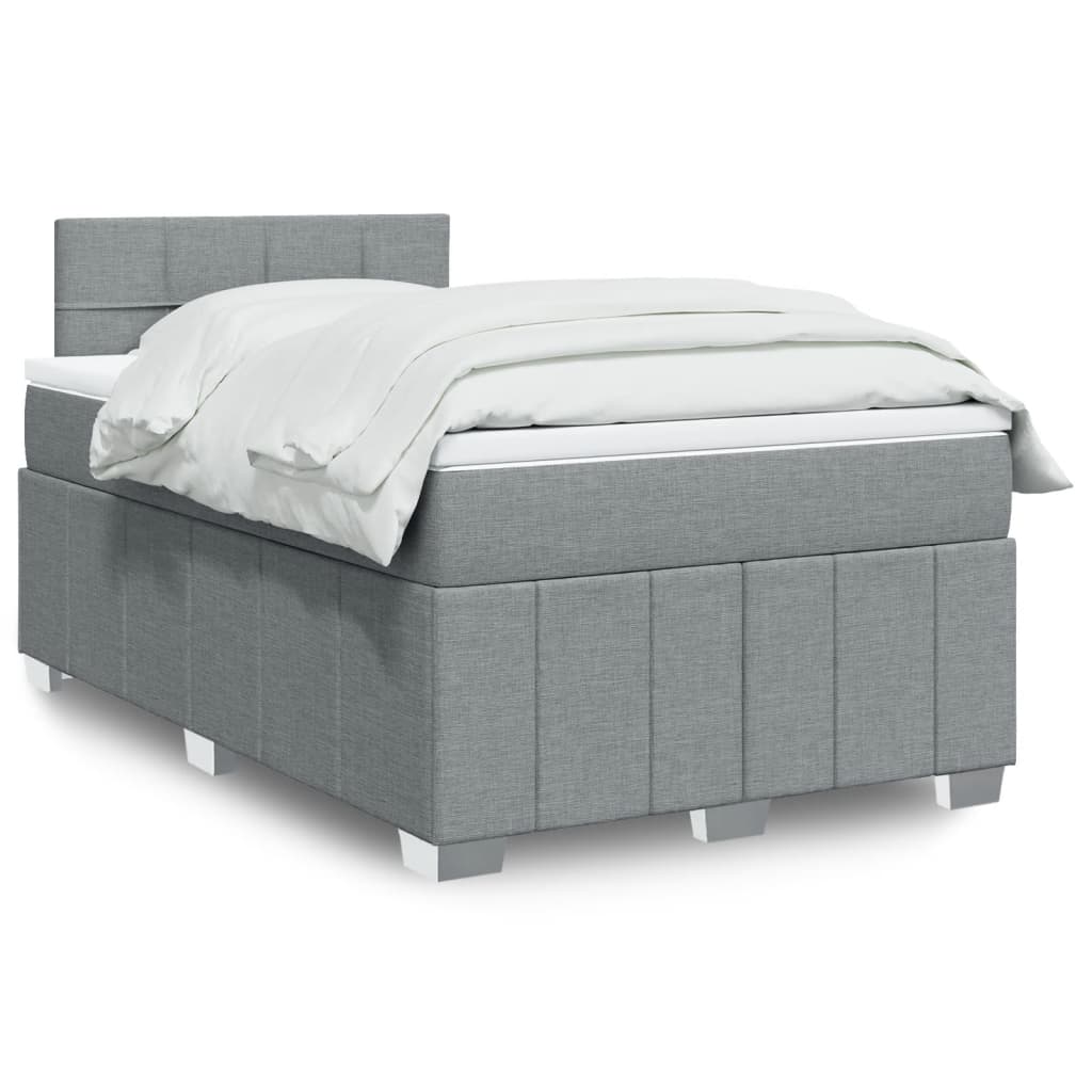 Levně vidaXL Box spring postel s matrací světle šedá 120x190 cm textil
