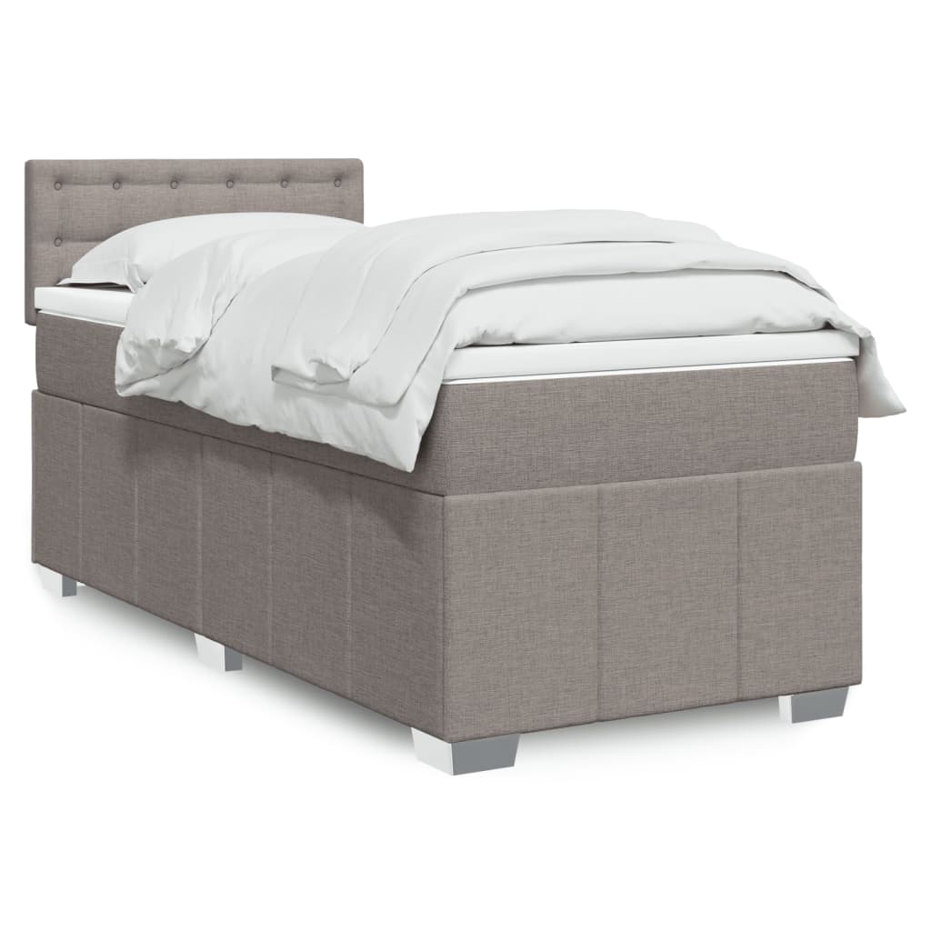 Levně vidaXL Box spring postel s matrací taupe 100 x 200 cm textil