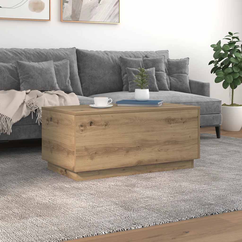 Levně vidaXL Konferenční stolek s LED osvětlením dub artisan 90 x 50 x 40 cm