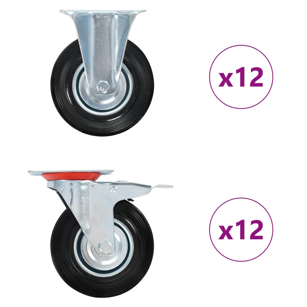 Levně vidaXL 24 ks pojezdová kolečka 125 mm