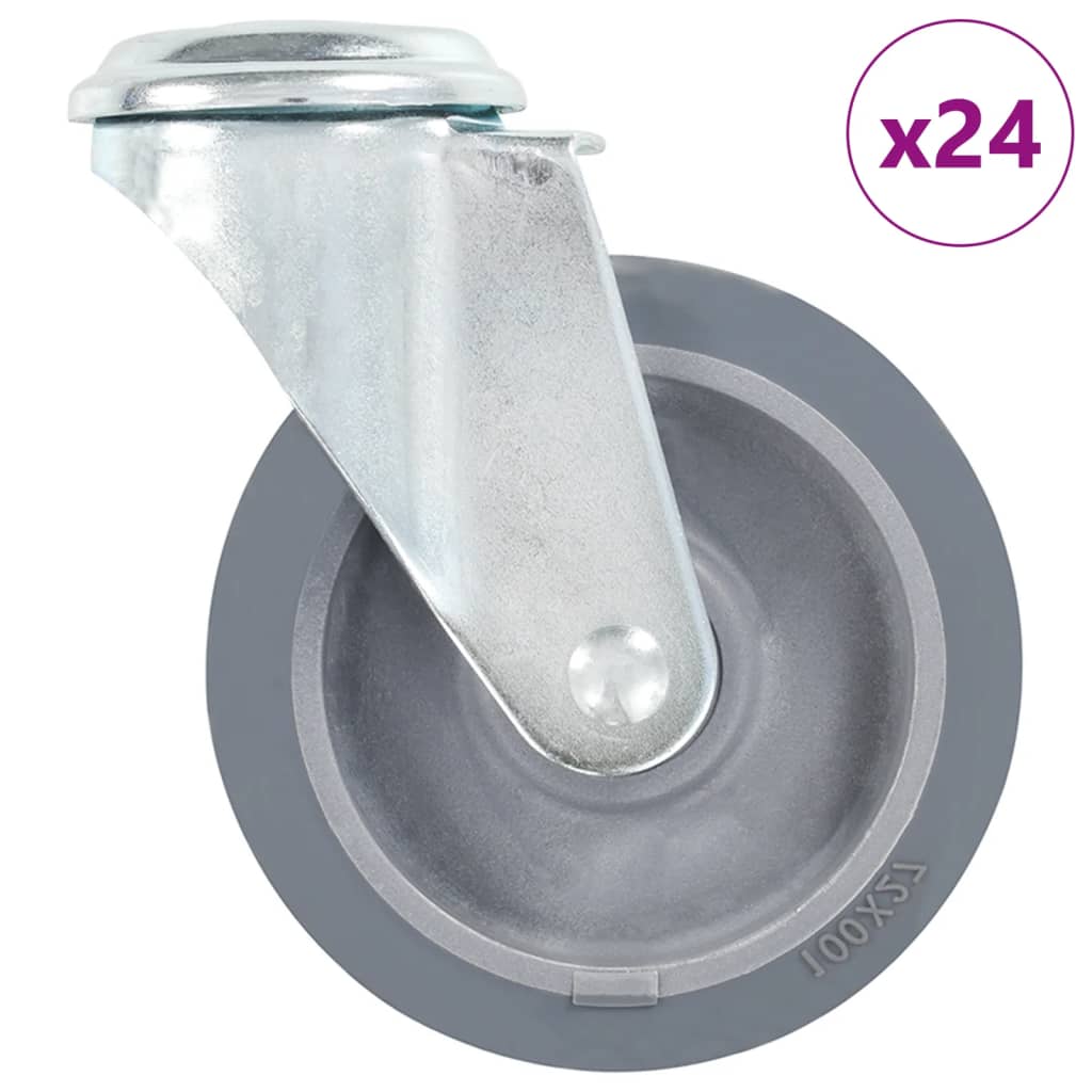 Levně vidaXL 24 ks otočná kolečka s otvorem pro šroub 100 mm