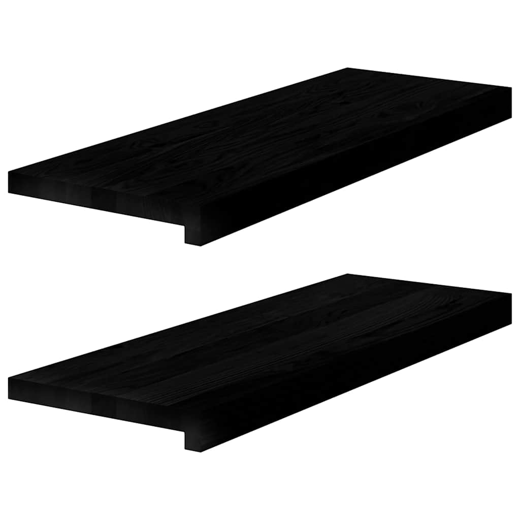 Levně vidaXL Okenní parapety 2ks tmavě hnědé 70x30x2 cm masivní dub