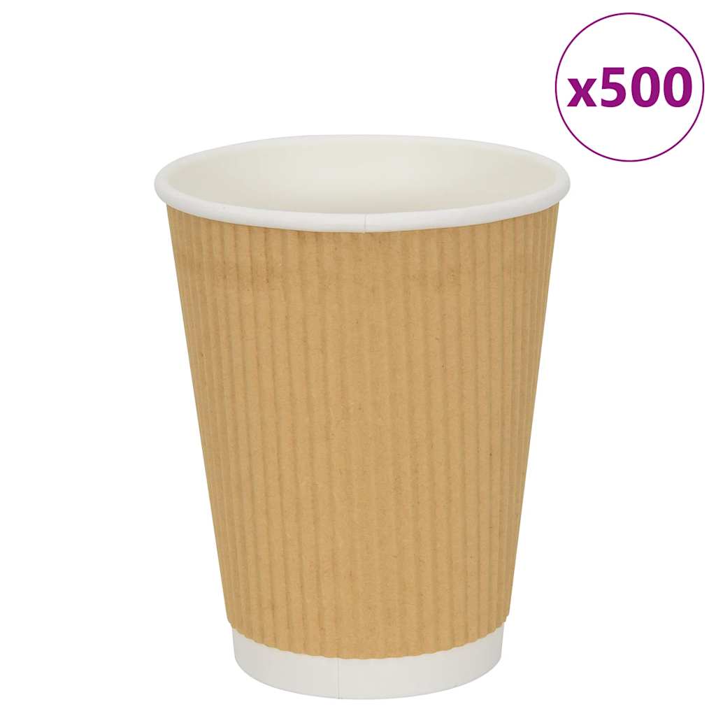 Levně vidaXL Papírové kelímky na kávu 500 pcs 12oz 300ml hnědé