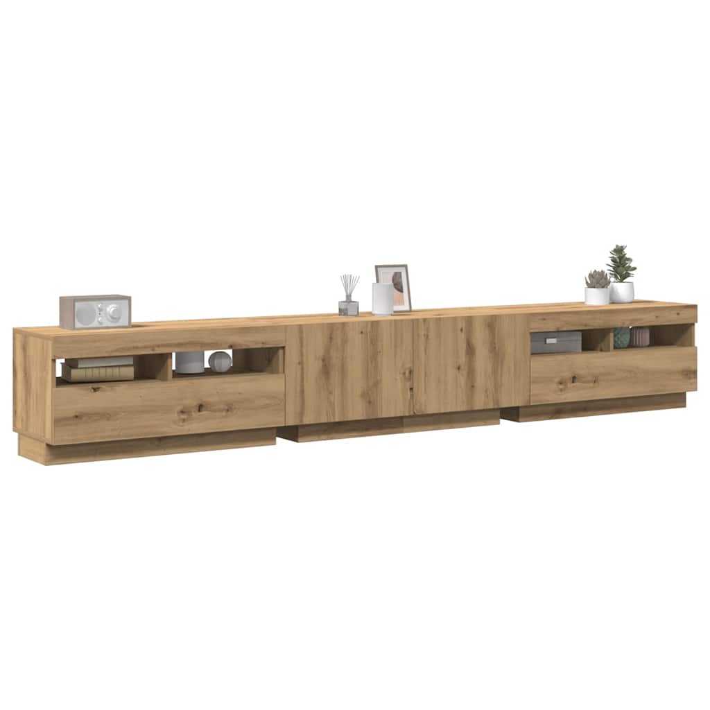 Levně vidaXL TV stolek s LED dub artisan 260x35x40 cm kompozitní dřevo