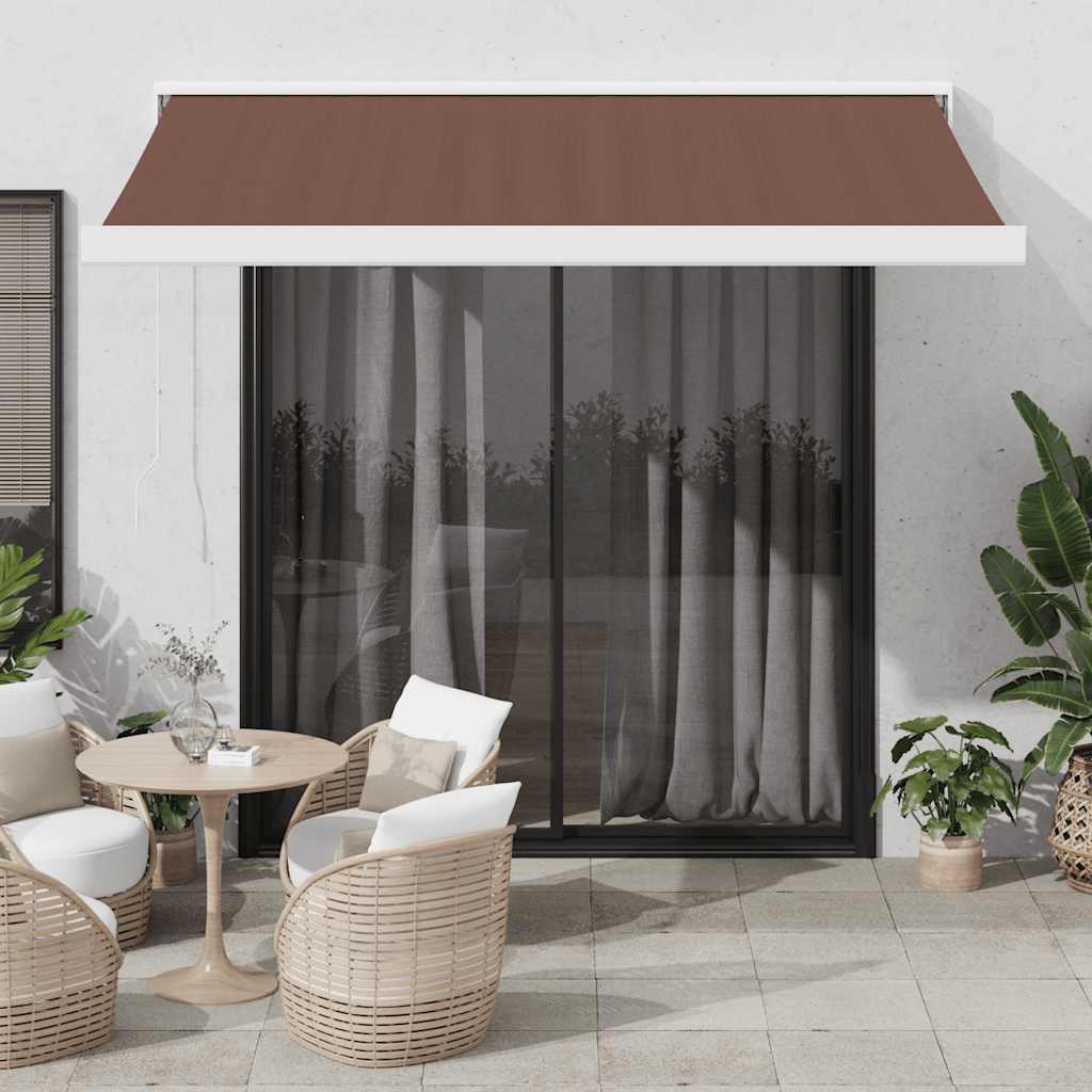 Levně vidaXL Ručně zatahovací markýza hnědá 350 x 250 cm