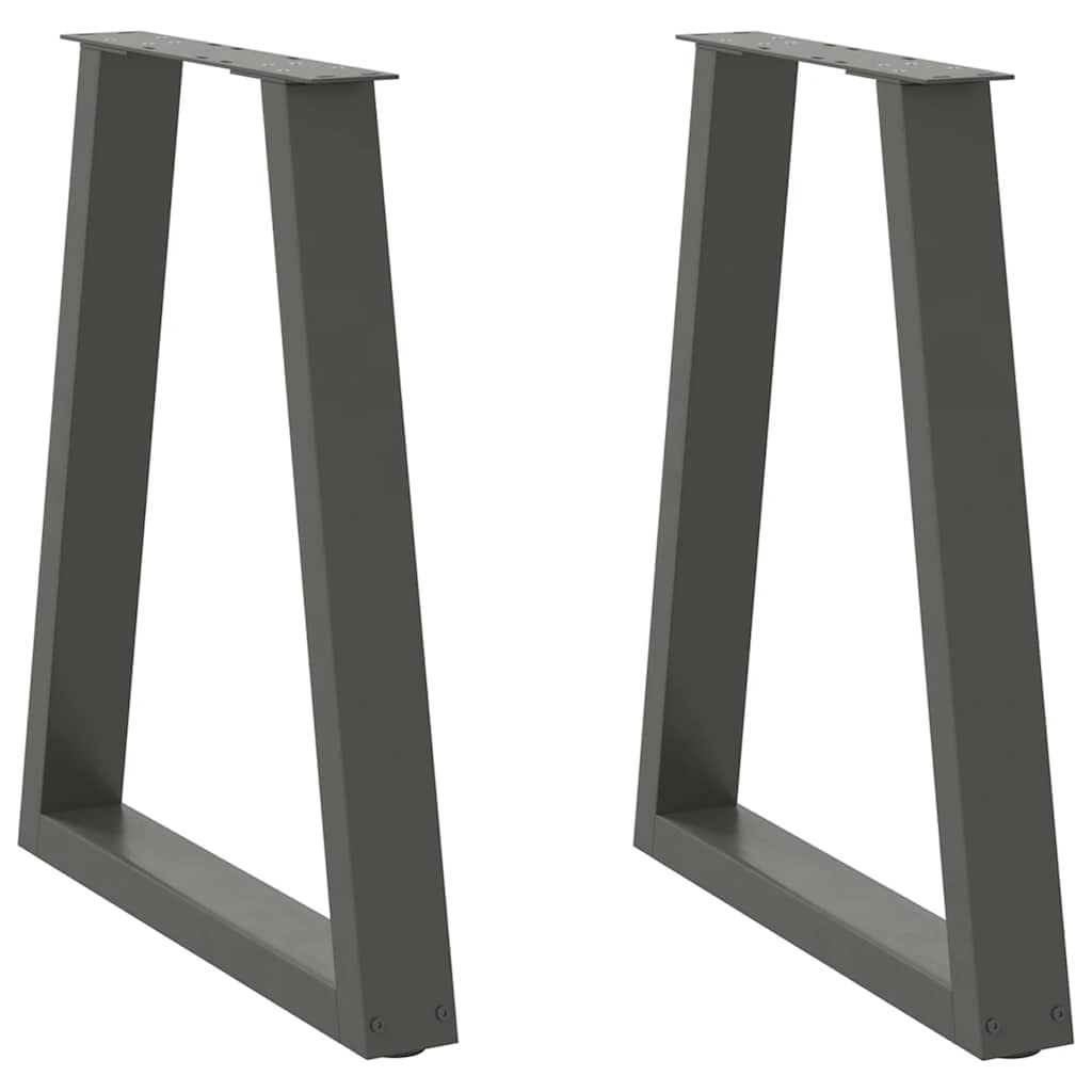 Levně vidaXL Nohy k jídelnímu stolu ve tvaru V, 2 ks, antracitové, 50x(72-73,3) cm, ocel