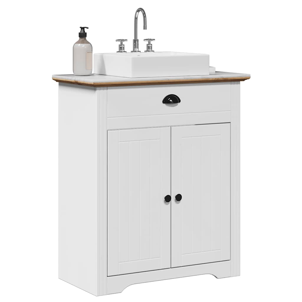 Levně vidaXL Koupelnová umyvadlová skříňka "BODO" bílý a hnědá 70x35x80 cm