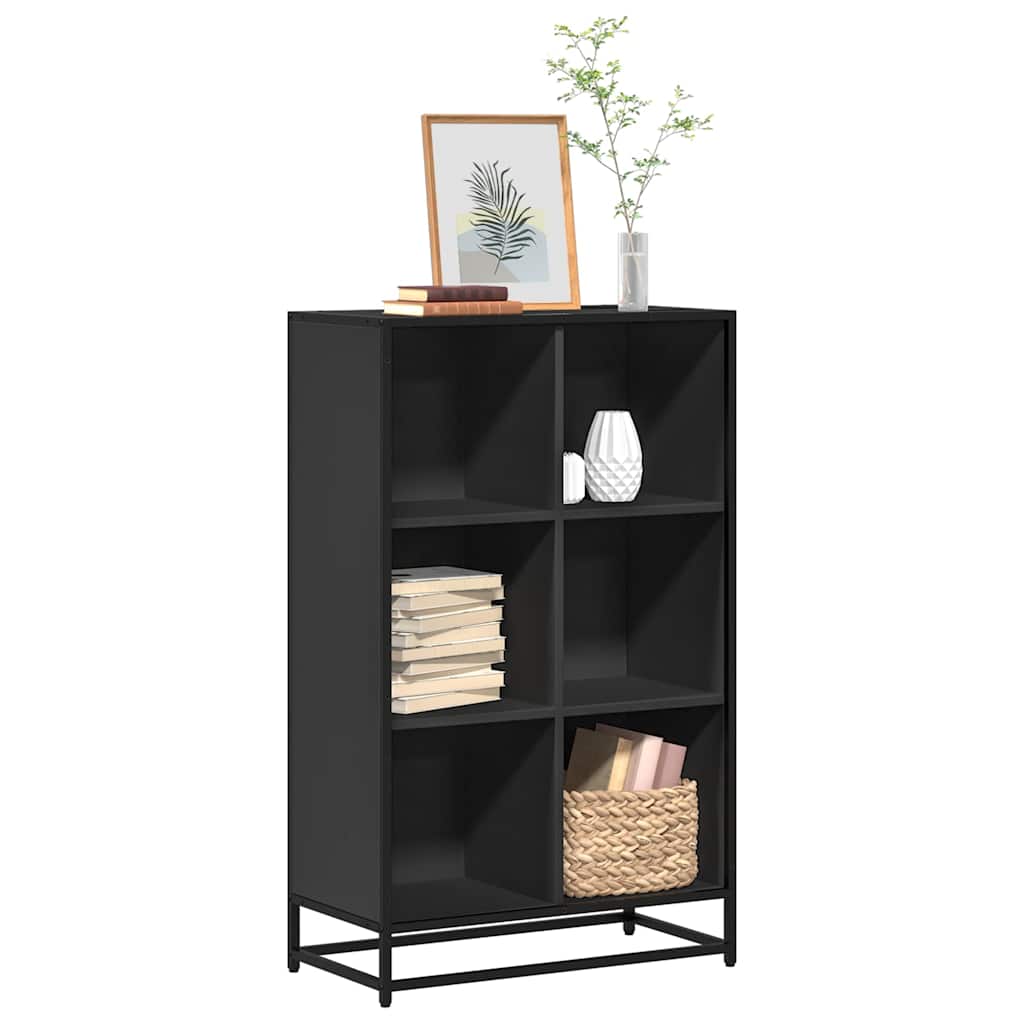 Levně vidaXL Knihovna černá 65,5x33x107,5 cm kompozitní dřevo