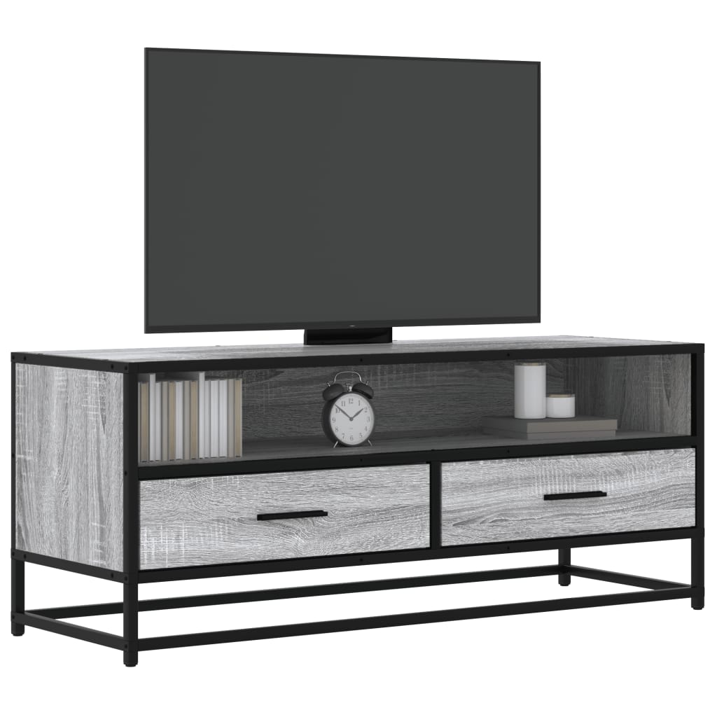 Levně vidaXL TV skříňka šedá sonoma 100x34,5x40 cm kompozitní dřevo a kov
