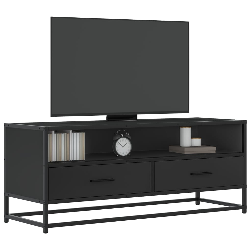 Levně vidaXL TV skříňka černá 100 x 34,5 x 40 cm kompozitní dřevo a kov