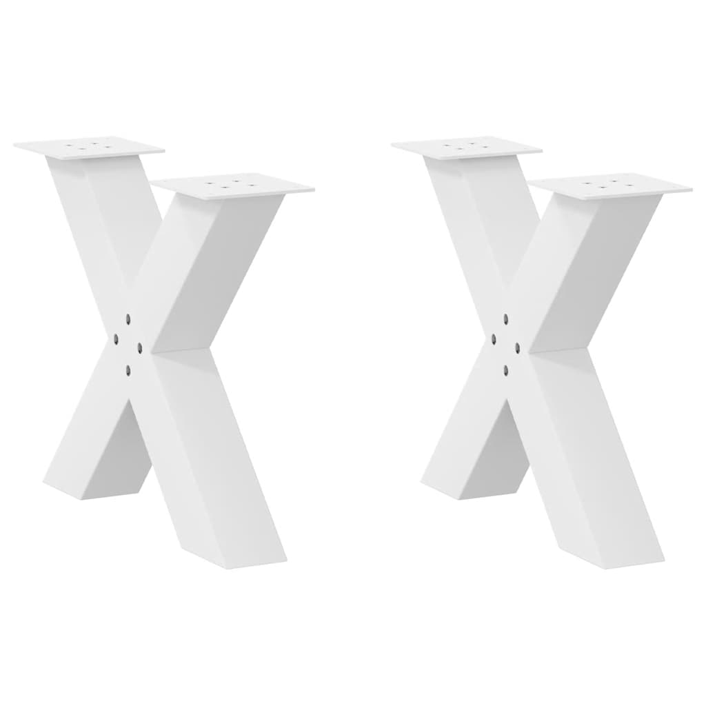 Levně vidaXL Nohy konferenčního stolku ve tvaru X, 2 ks, bílé, 50 x (42-43) cm, ocel