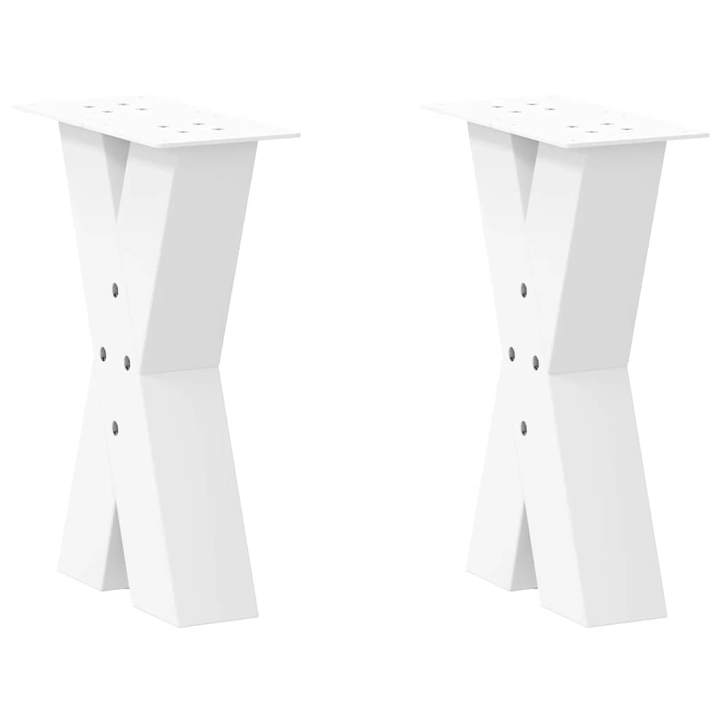 Levně vidaXL Nohy konferenčního stolku ve tvaru X, 2 ks, bílé, 38 x (42-43) cm, ocel