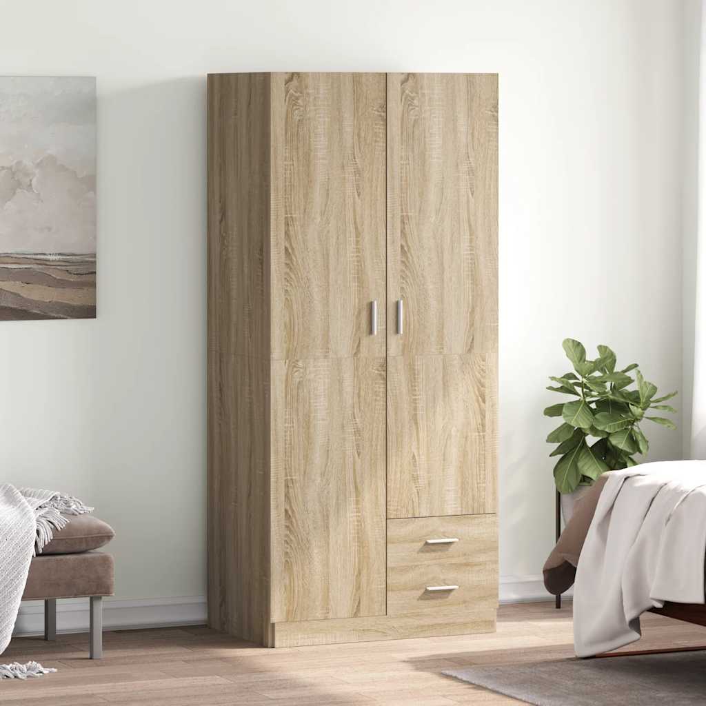 Levně vidaXL Šatní skříň dub sonoma 80 x 52 x 180 cm kompozitní dřevo