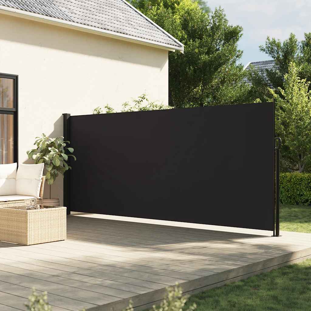 Levně vidaXL Zatahovací boční markýza černá 180 x 500 cm