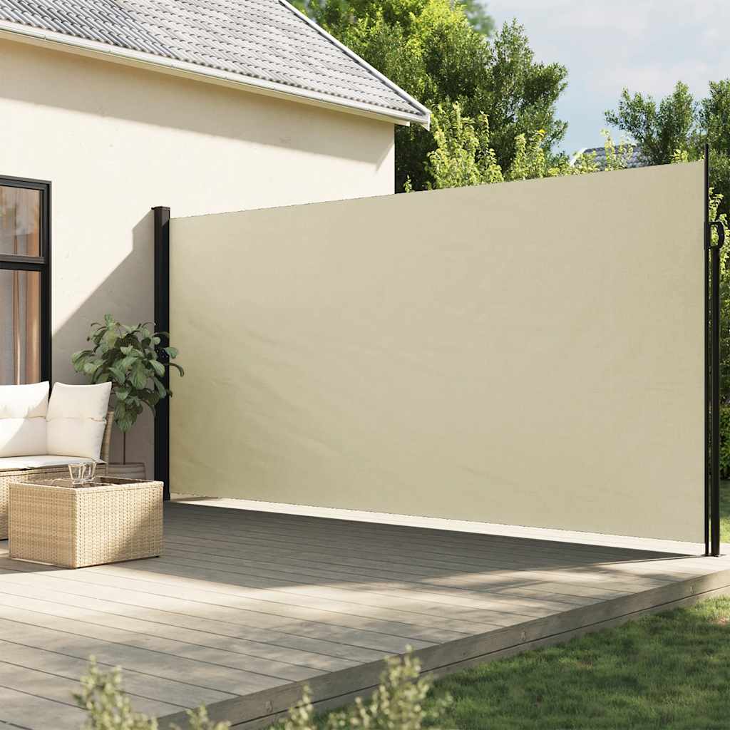 Levně vidaXL Zatahovací boční markýza krémová 220 x 300 cm