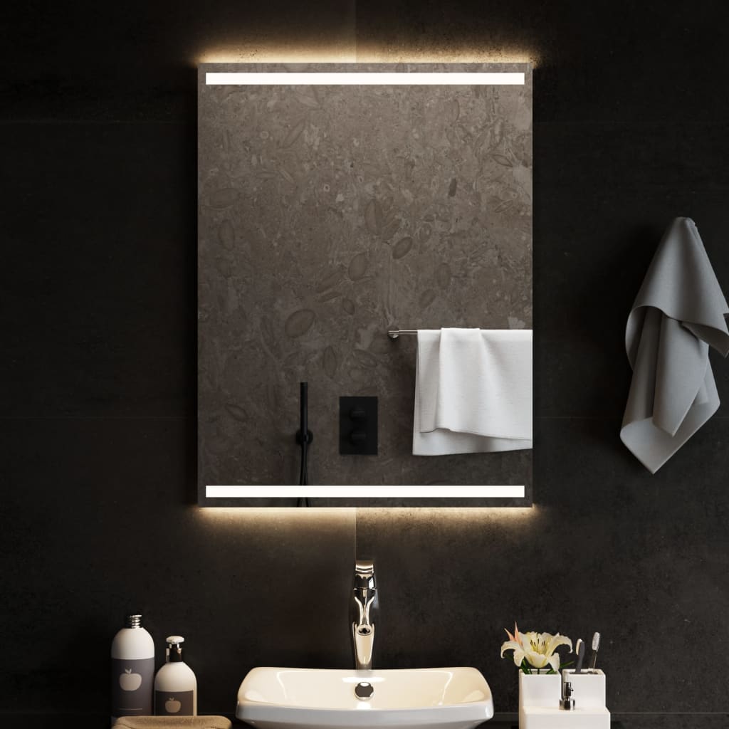 Levně vidaXL Koupelnové zrcadlo s LED osvětlením 60 x 80 cm