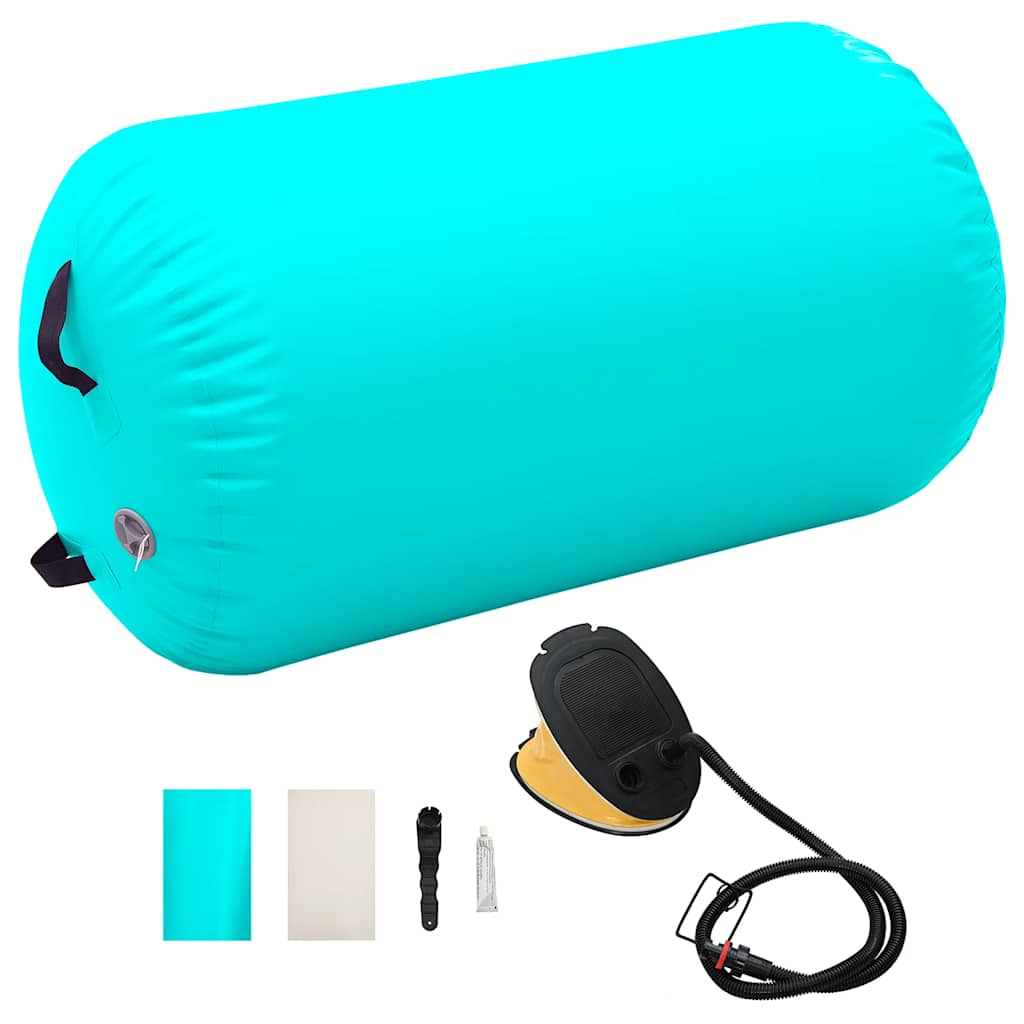 Levně vidaXL Nafukovací cvičební válec s pumpou 100 x 60 cm PVC zelený