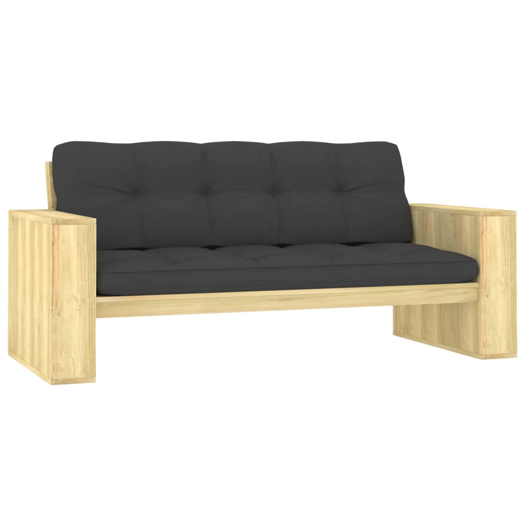 Levně vidaXL Zahradní lavice antracitové podušky 179cm impregnovaná borovice