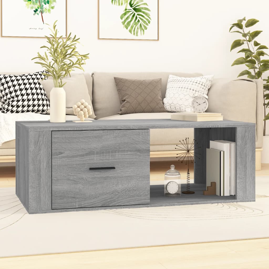 Levně vidaXL Konferenční stolek šedý sonoma 100x50,5x35 cm kompozitní dřevo