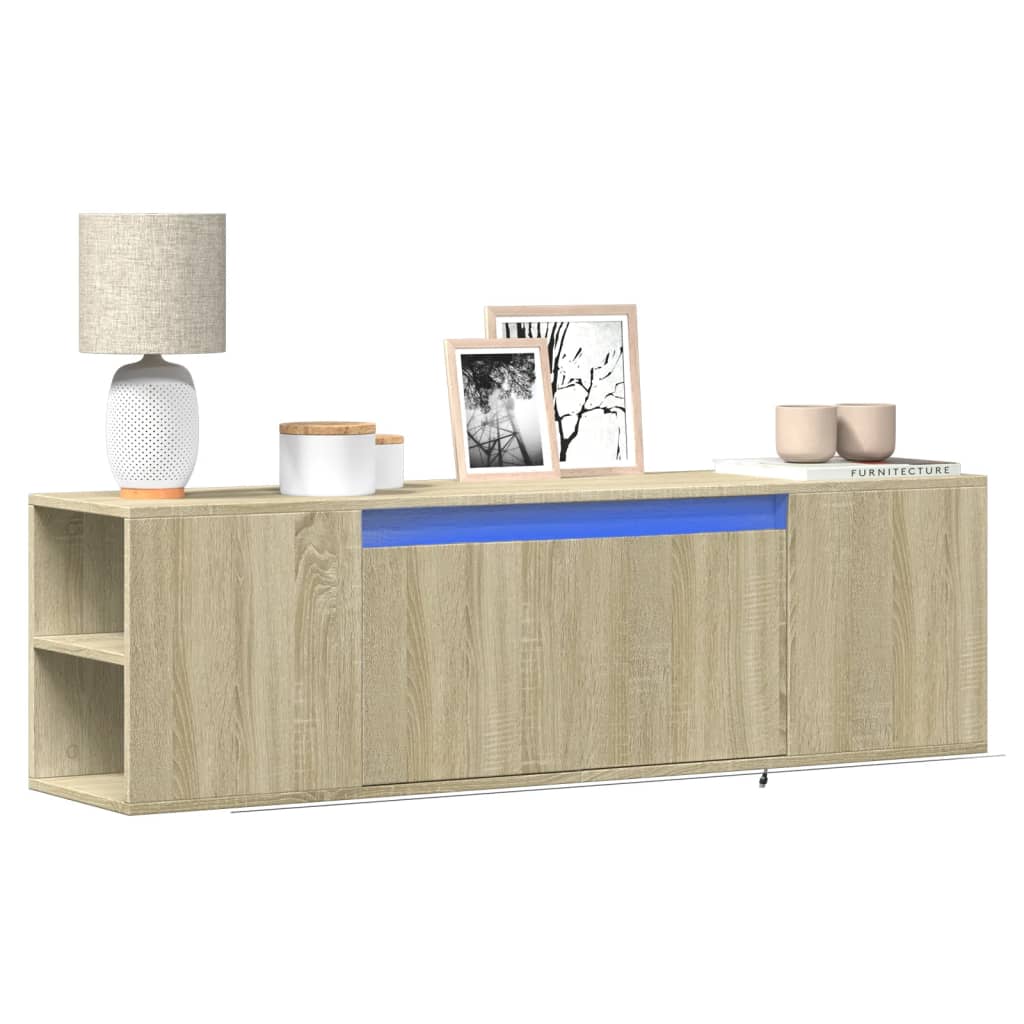 Levně vidaXL Nástěnná TV skříňka s LED osvětlením dub sonoma 135x31x39,5 cm