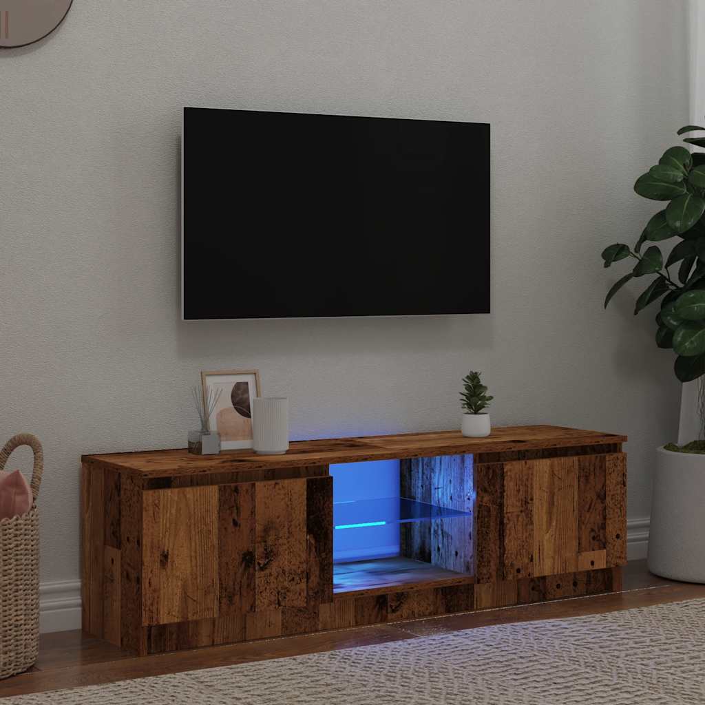 Levně vidaXL TV stolek s LED old wood 120 x 30 x 36 cm kompozitní dřevo