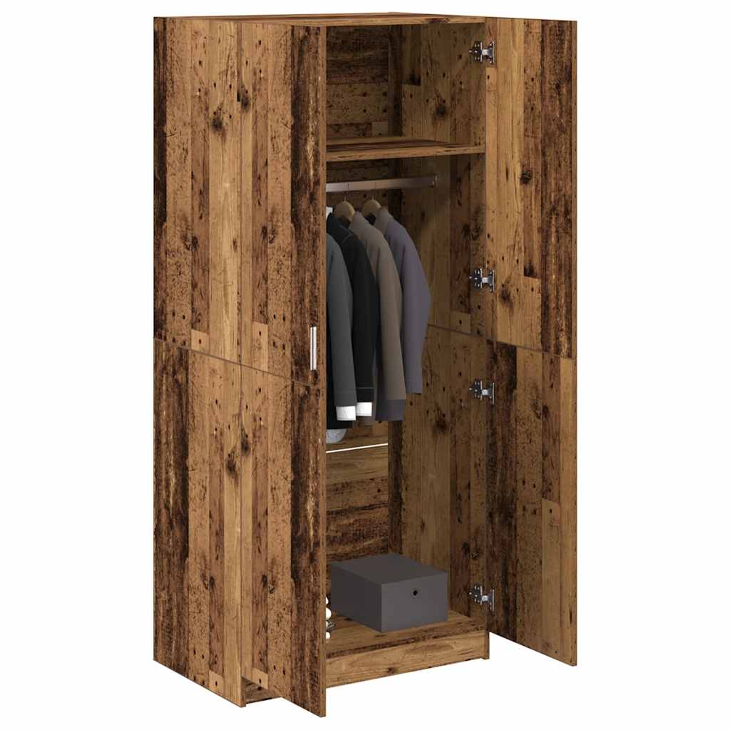 Levně vidaXL Šatní skříň old wood 80 x 52 x 180 cm kompozitní dřevo